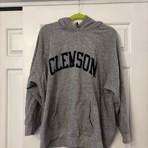 Clemson University Tigers Heather Grey Fur Hoodie - Size L